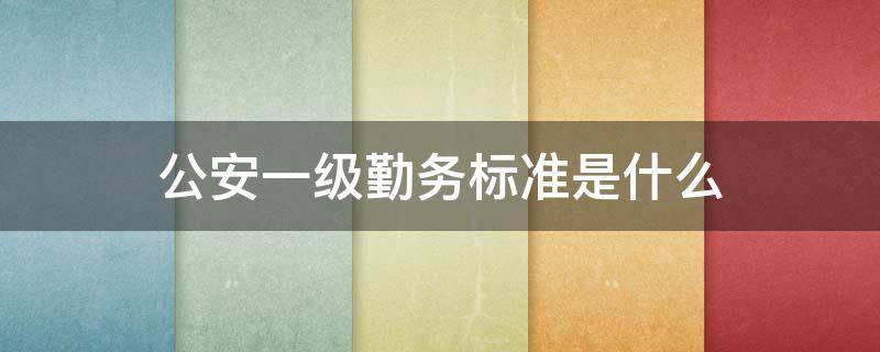 公安一级勤务标准是什么（公安机关一级勤务标准）