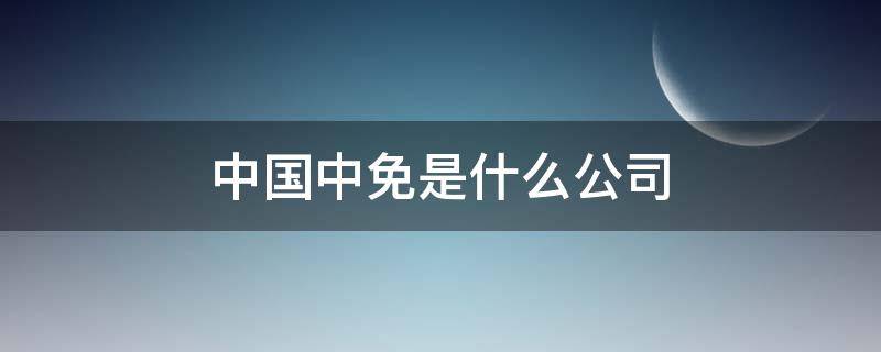中国中免是什么公司 中国中免是什么公司?