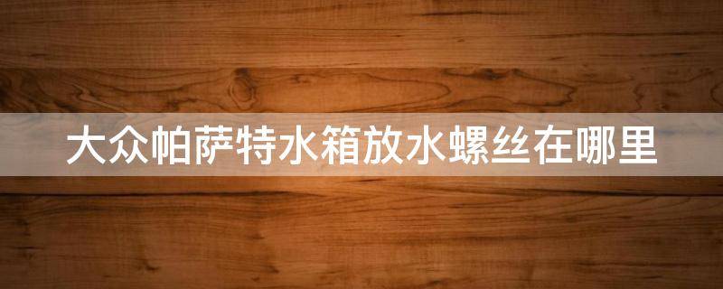 大众帕萨特水箱放水螺丝在哪里（大众帕萨特水箱放水螺丝在哪里啊）