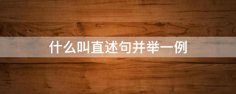 什么叫直述句并举一例 什么是直述句举例
