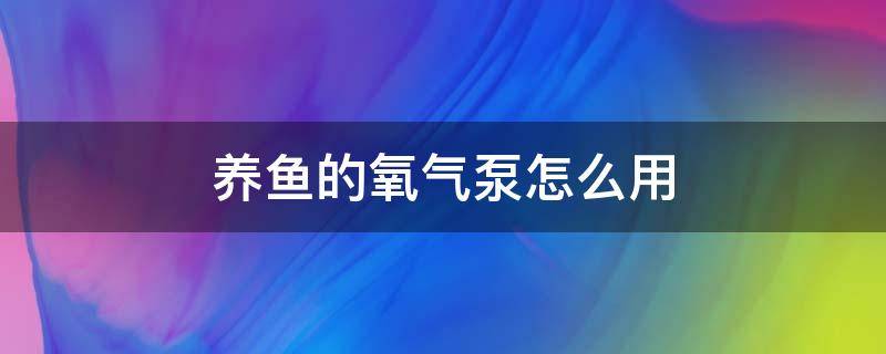 养鱼的氧气泵怎么用 养鱼怎样自制氧气水泵