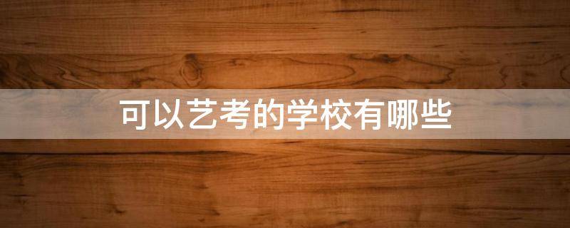 可以艺考的学校有哪些（艺考生的学校有哪些）