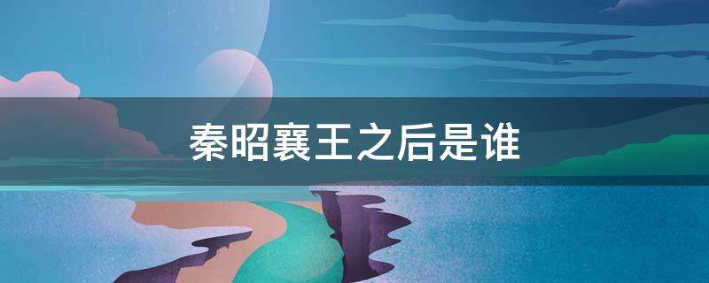 秦昭襄王之后是谁（秦昭襄王之后是谁当王）