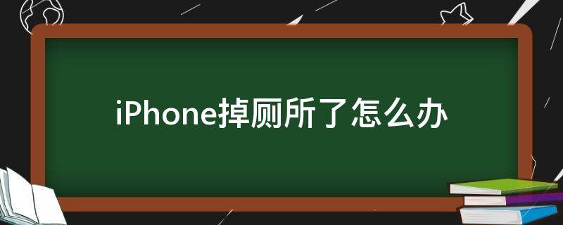 iPhone掉厕所了怎么办 苹果掉厕所里了怎么办