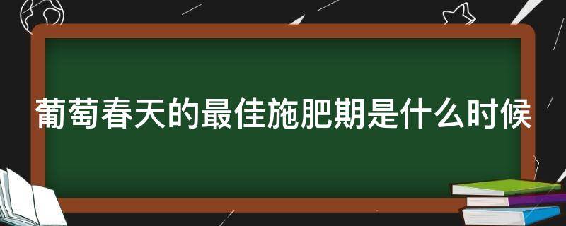 葡萄春天的最佳施肥期是什么时候 葡萄春天可以施肥吗