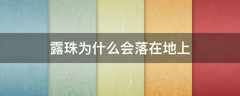 露珠为什么会落在地上 露珠为什么会落在地上一年级