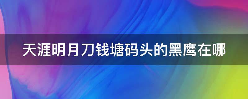 天涯明月刀钱塘码头的黑鹰在哪 天刀钱塘江码头黑鹰在哪