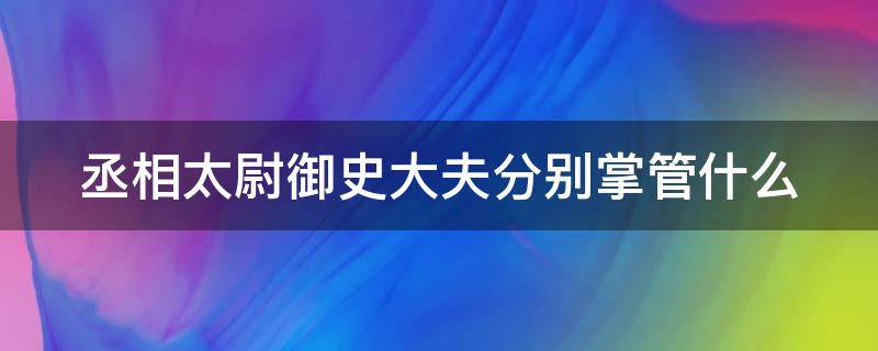 丞相太尉御史大夫分别掌管什么 丞相太尉御史大夫分别掌管什么权利