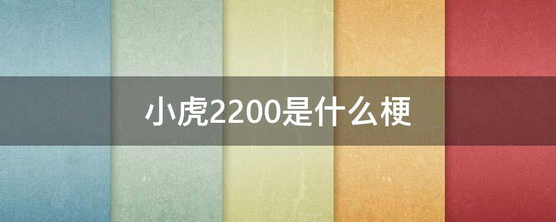 小虎2200是什么梗（小虎2200什么意思）