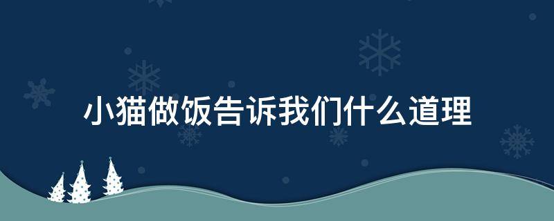 小猫做饭告诉我们什么道理（小猫做饭主要讲了什么内容）