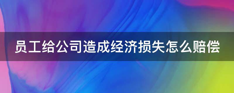 员工给公司造成经济损失怎么赔偿（员工粗心损失20万怎么赔偿）