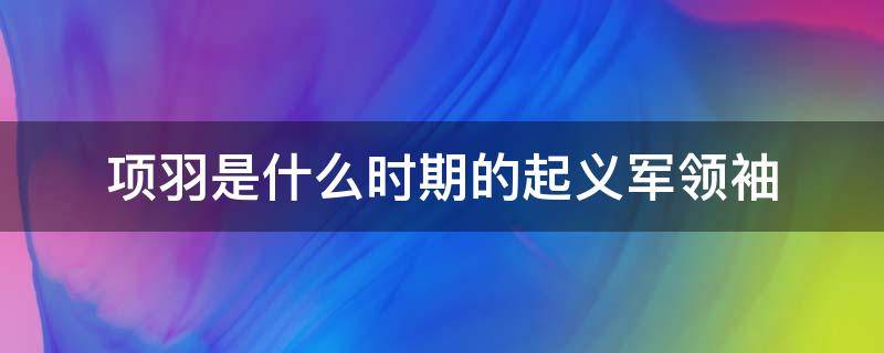 项羽是什么时期的起义军领袖（项羽是什么朝代的起义领袖）