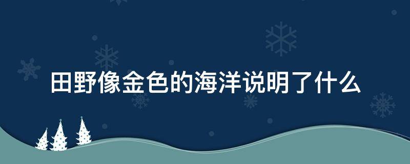 田野像金色的海洋说明了什么（田野像金色的海洋说明了什么意思）