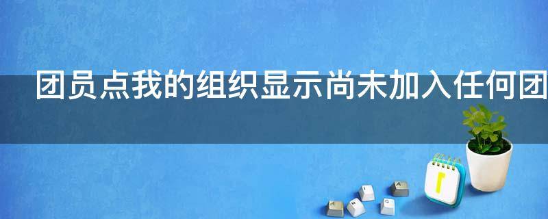 团员点我的组织显示尚未加入任何团组织怎办