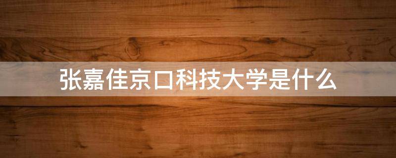 张嘉佳京口科技大学是什么（张嘉佳京口科技学院）