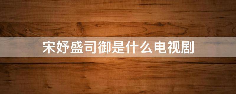 宋妤盛司御是什么电视剧（宋妤盛司御是什么电视剧我凭本事单身）