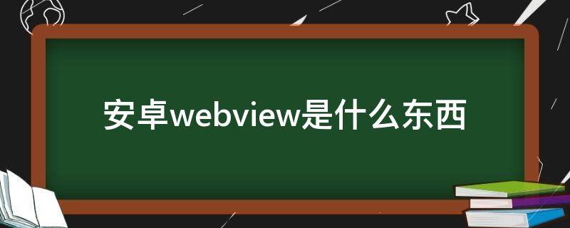 安卓webview是什么东西（安卓webviewer）