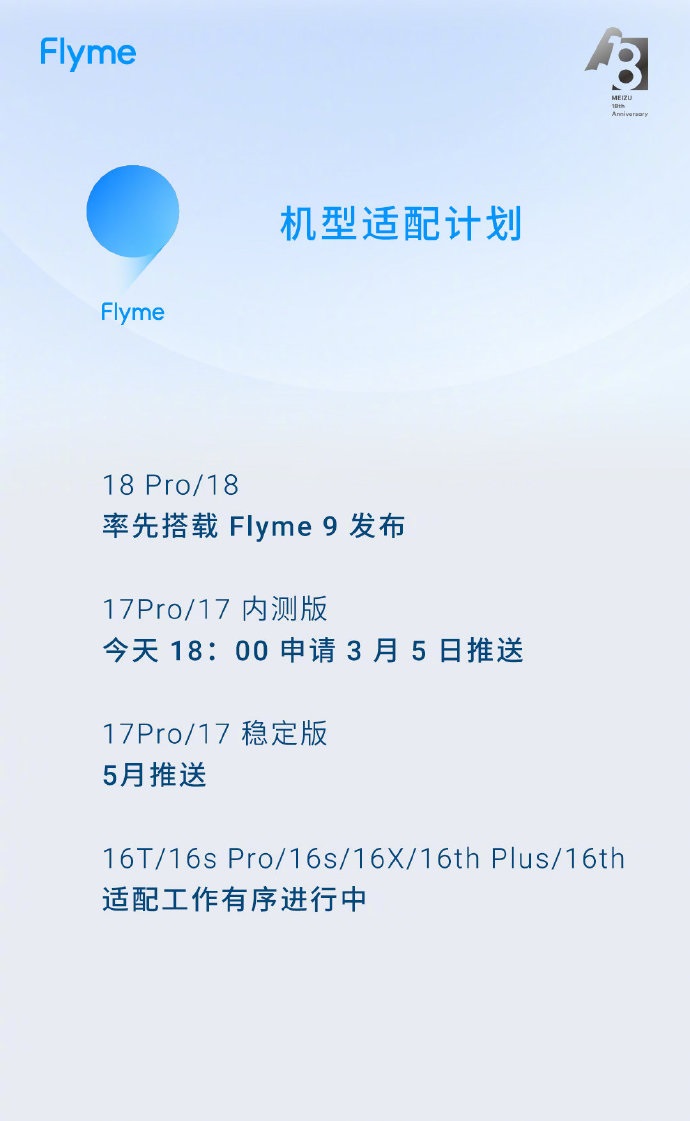 Flyme9支持机型有哪些