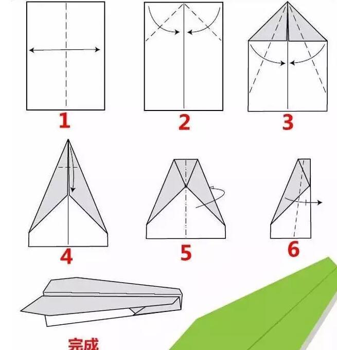 史上*全的空中纸飞机折法 最常见的纸飞机折法
