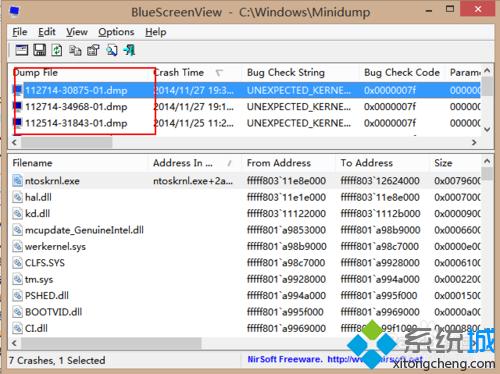 windows8如何使用BlueScreenView分析蓝屏故障原因