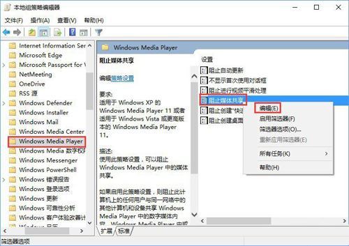 Windows10怎么防止启用媒体共享功能