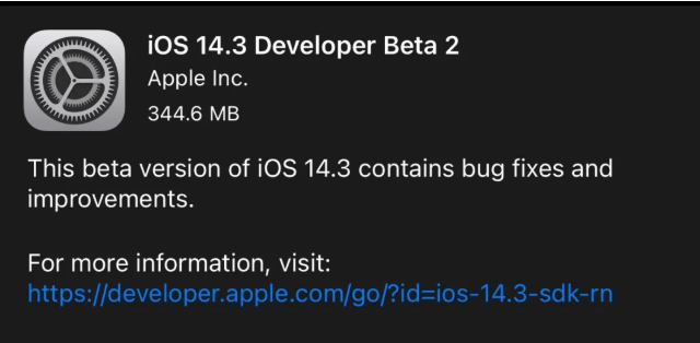 IOS14.3beta2修复了什么