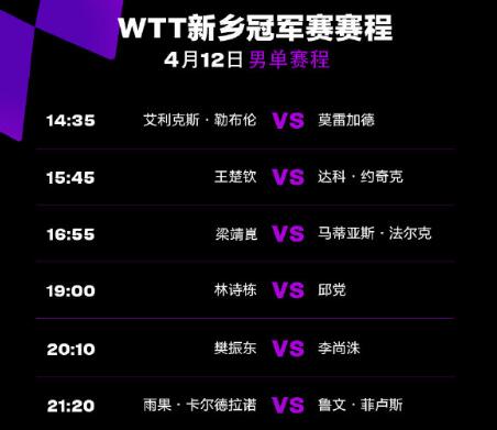 今天WTT新乡乒乓球冠军赛视频直播观看入口 CCTV5/5+直播平台（4月12日）