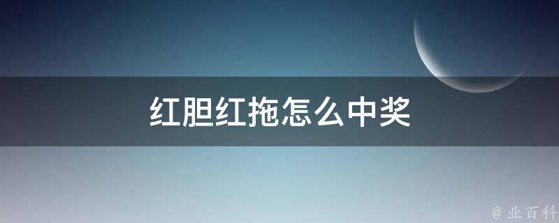 红胆红拖怎么中奖 红胆拖胆什么意思